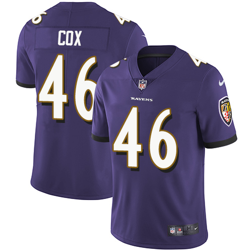 2019 Men Baltimore Ravens #46 Cox purple Nike Vapor Untouchable Limited NFL Jersey->baltimore ravens->NFL Jersey